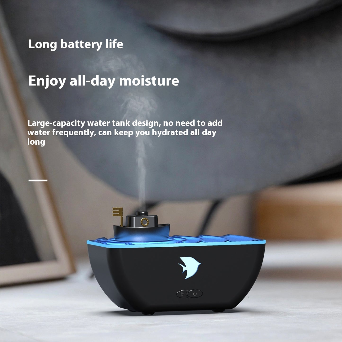 Ship Aroma Diffuser Gradient Colorful Night Lamp Humidifier